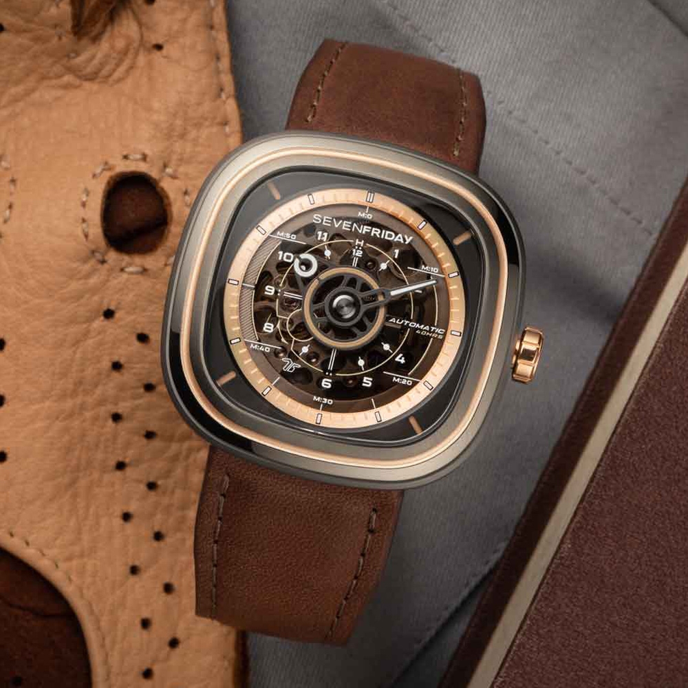 SEVENFRIDAY T2/03 T系列 自動上鍊機械錶 七夕寵愛季 送禮推薦-咖啡/45X45.6mm