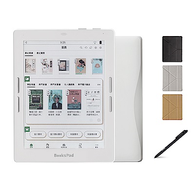 博客來【BooksPad】7.8吋彩色電子書閱讀器三件優惠組(白色主機+黑筆+殼)