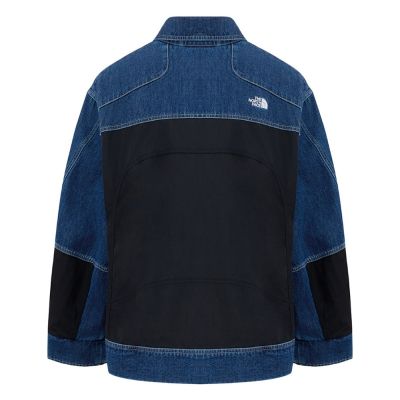 The North Face 官方旗艦】 北面UE女款藍色純棉多口袋設計丹寧輕量風衣