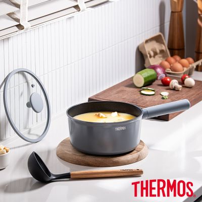 THERMOS膳魔師鈦強化不沾鍋單柄附蓋湯鍋20cm(TMP-S20-DGY)