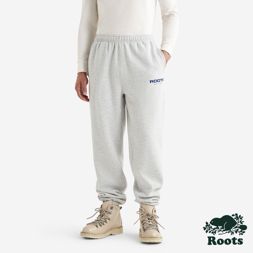 Roots男裝-ALPINE GOODS 棉褲-混色灰