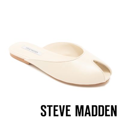 STEVE MADDEN-經典素面魚口平底拖鞋 BLOSS-米色