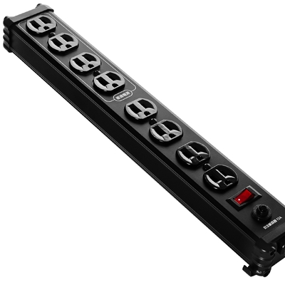 Castle 蓋世特 鋁合金電源突波保護插座延長線(3孔/8座) (IA8尊爵黑)