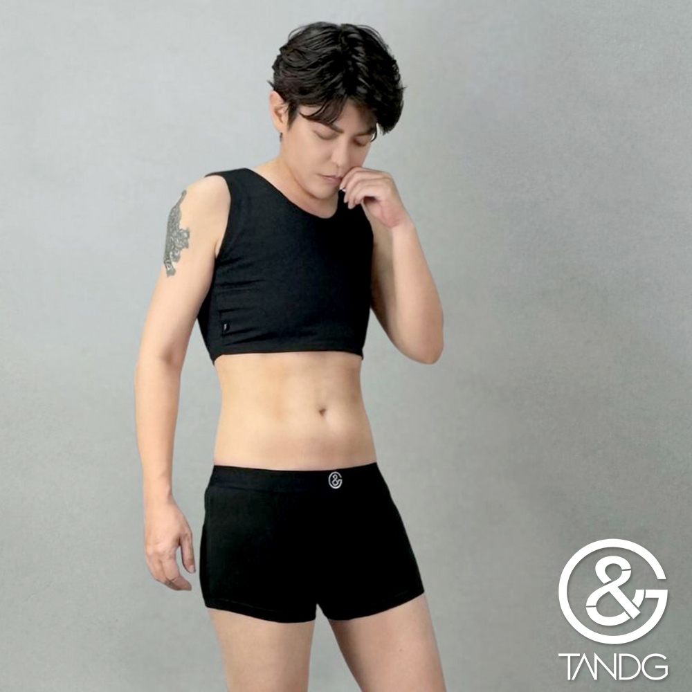 T&G 中性純棉平口內褲 (黑) (黑色系)