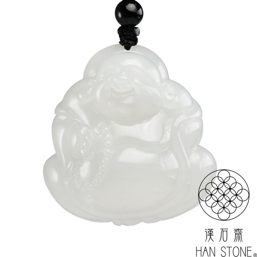 漢石齋】天然和田玉彌勒佛玉佩吊墜羊脂白玉(38*39*20mm) | 漢石齋