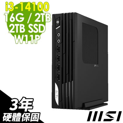 MSI微星 MSI 微星 PRO DP21 迷你商用電腦 (i3-14100/16G/2TB+2TB SSD/W11P)