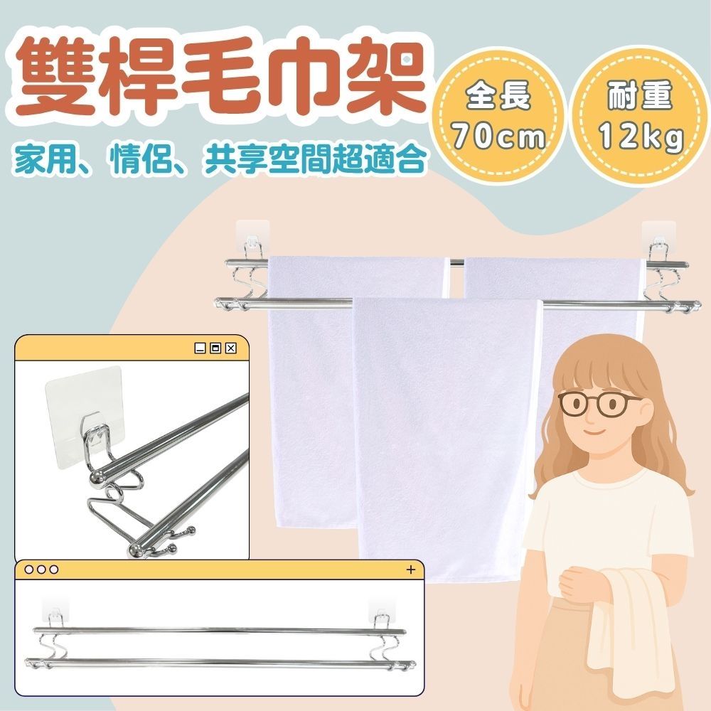 小閨祕】不鏽鋼單桿毛巾架| 吊桿| Yahoo購物中心