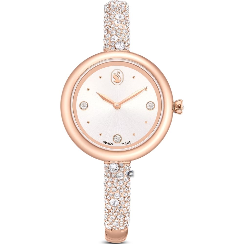SWAROVSKI 施華洛世奇 Sublima bangle 閃耀手鐲式腕錶-28mm玫瑰金色 5734633