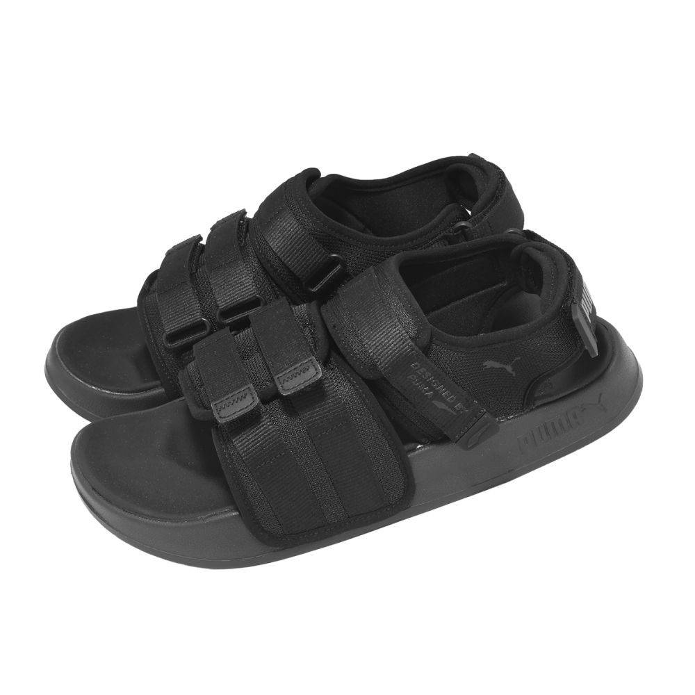 Puma 涼鞋 Leadcat City Sandal 男女鞋 黑 魔鬼氈 寬帶 389079-09