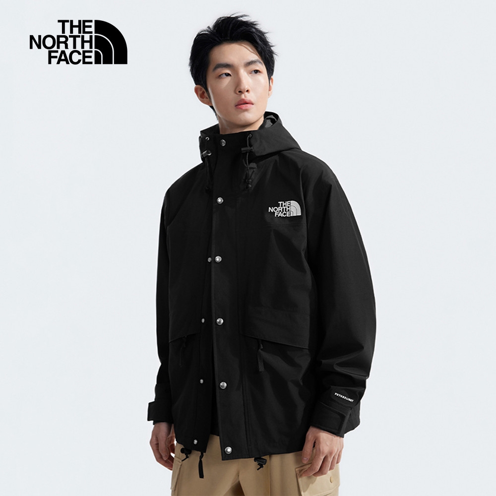 The North Face 官方旗艦【經典ICON】北面男款黑色防水透氣舒適連帽