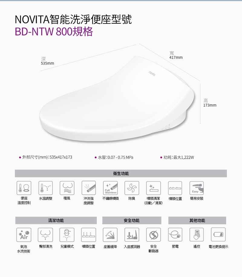novita諾維達 BD-NTW800 - 詳情12