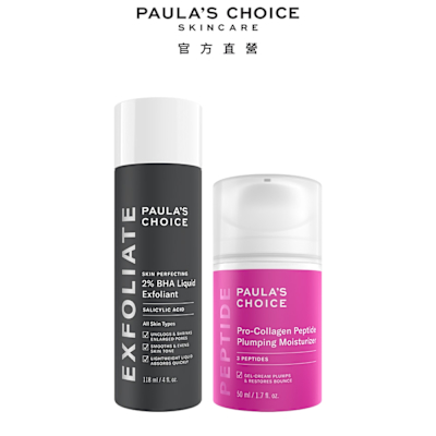 Paula s Choice寶拉珍選 寶拉珍選 高效胜肽膠原緊緻霜50ml+2%水楊酸精華液118ml(高效保濕煥膚組)