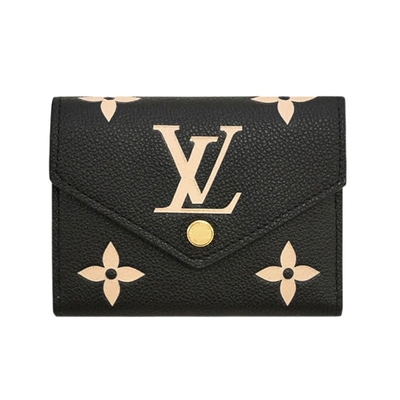 LOUIS VUITTON路易威登 【Louis Vuitton 路易威登】M80968  經典Monogram壓花Victorine系列三折錢包短夾(黑色)