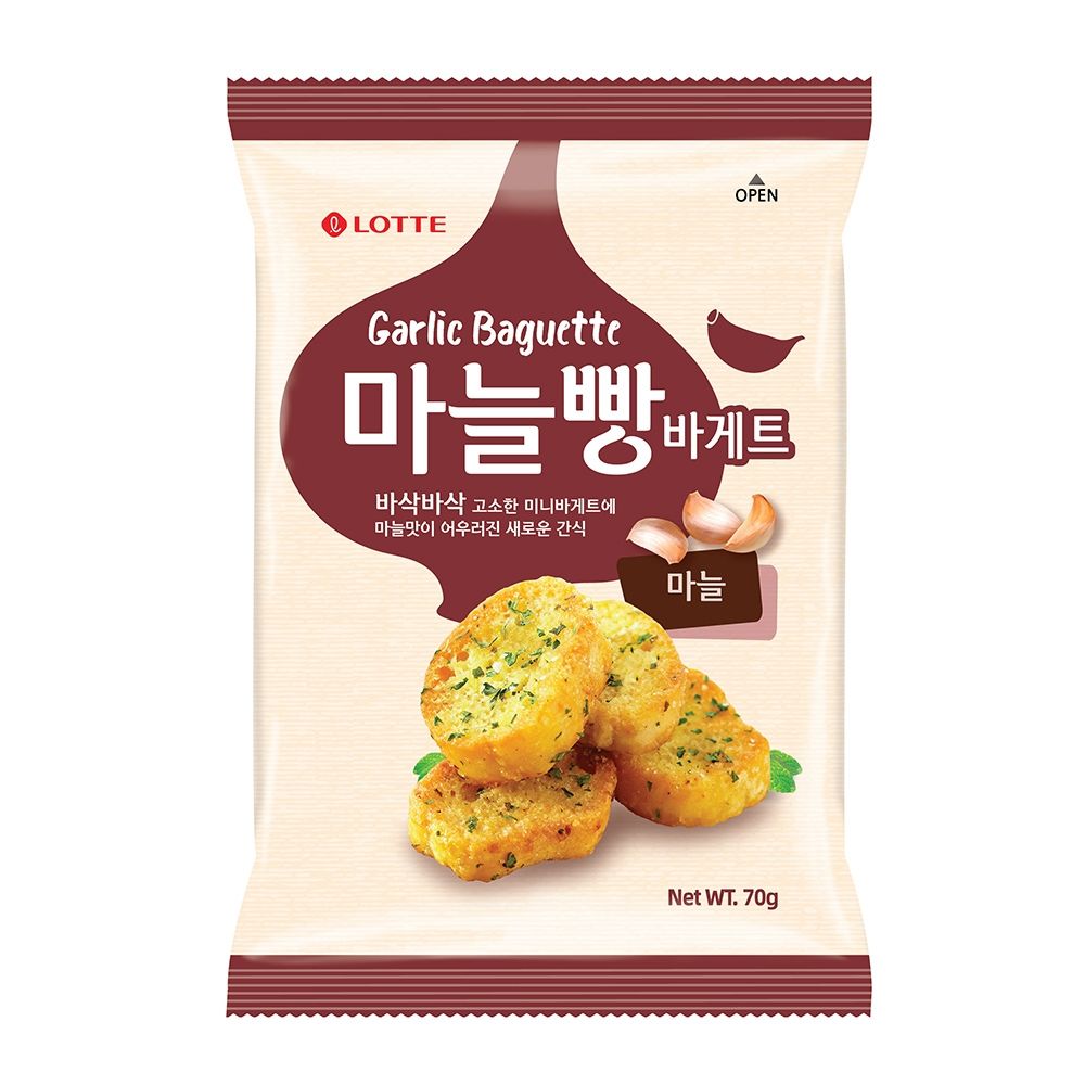 Lotte樂天 法棍麵包餅-大蒜味(70g)