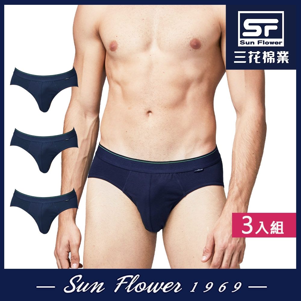男內褲 三花SunFlower彈性男三角褲(3件組) (L)