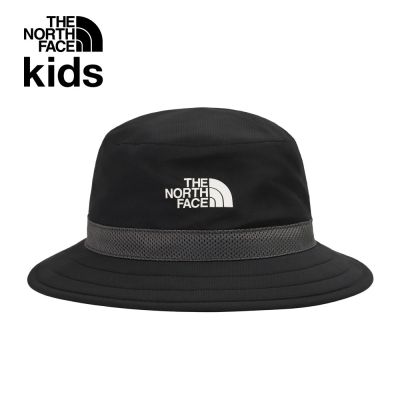 【The North Face 官方旗艦】北面兒童黑色DWR防潑水品牌LOGO漁夫帽｜8EPUJZN 排汗衫