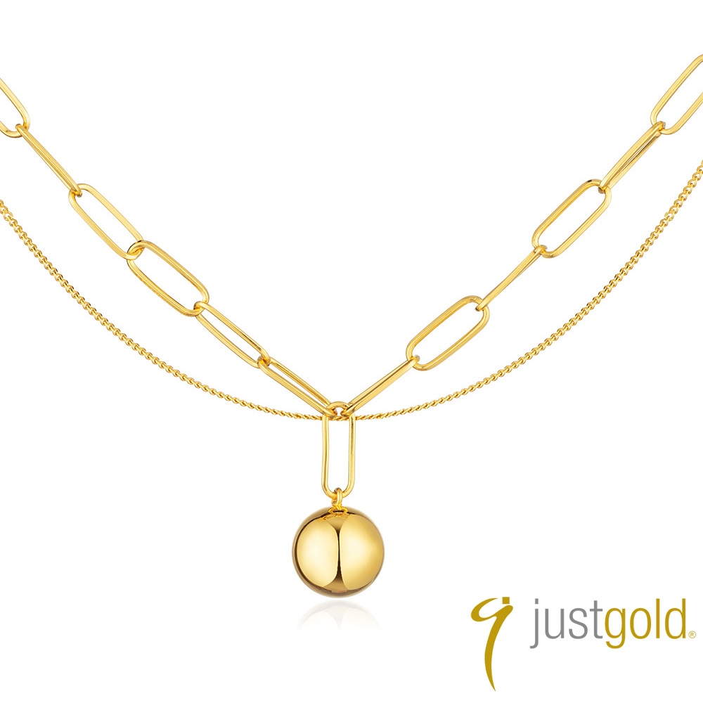 【Just Gold 鎮金店】輕奢 金球純金項鍊
