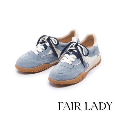 FAIR LADY 軟實力 街頭潮流雙色綁帶休閒鞋 藍 (5M3053)