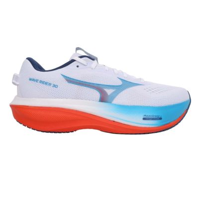 MIZUNO WAVE RIDER 30 SW 男緩震慢跑鞋-4E寬楦-美津濃 J1GM262151 白藍紅