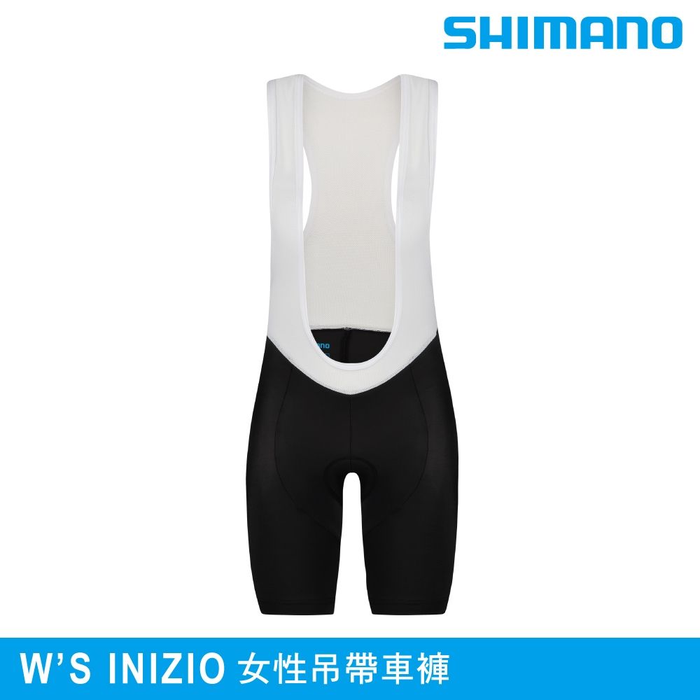 SHIMANO 女性吊帶車褲 INIZIO｜黑色 S-XL (單車褲 自行車褲 公路車褲 吊帶褲)