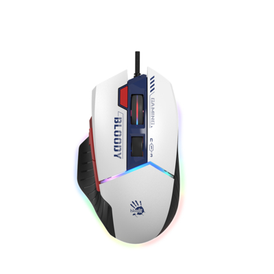 A4 bloody W95 MAX 光微動威力三槍RGB調校電競滑鼠 白色