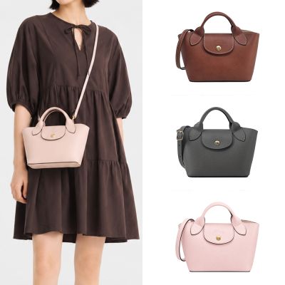 LONGCHAMP ÉPURE系列牛皮壓印迷你手提/斜背兩用包(多色選)