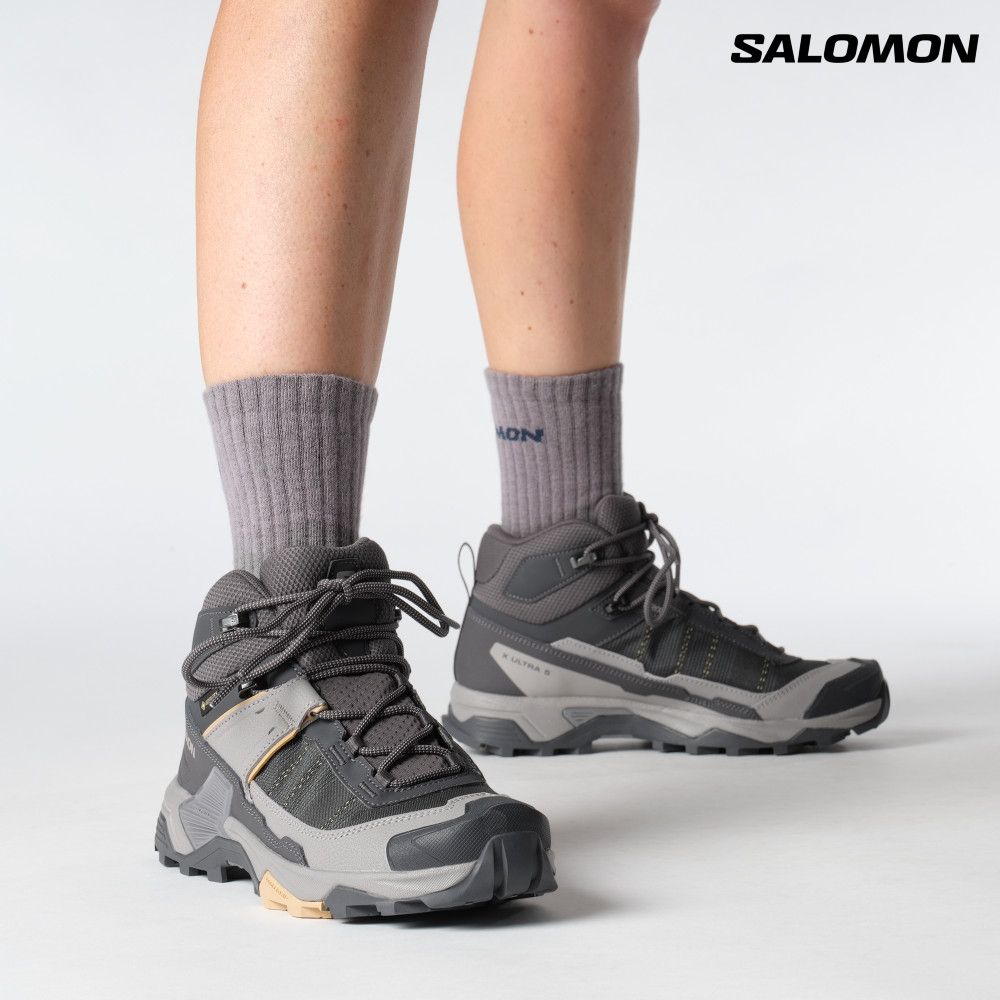 Salomon索羅門】X ULTRA 5 MID GORE-TEX 女款中筒登山鞋鐵灰| 野跑鞋