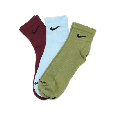 Nike 休閒襪 Everyday Plus 綠 藍 紅 短襪 低筒 襪子 三雙入 SX6893-928
