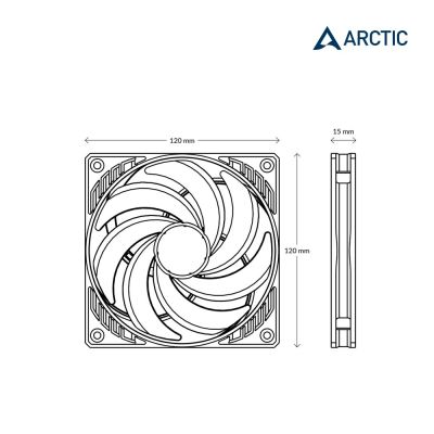 ARCTIC】P12 SLIM PWM PST薄型12公分聚流控制共享風扇| 系統散熱風扇