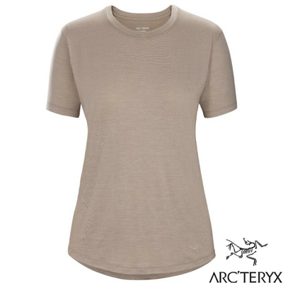 ARCTERYX 始祖鳥 女款 Lana 彈性短袖圓領防曬快乾排汗衣 土褐