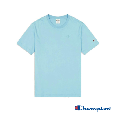 Champion 官方直營-男款 簡約刺繡LOGO短袖TEE(淺藍)