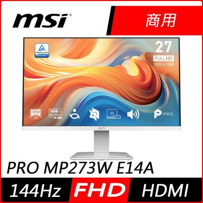 MSI 微星PRO MP273W E14A 美型螢幕(27型/FHD/HDMI/IPS/1ms/144Hz)