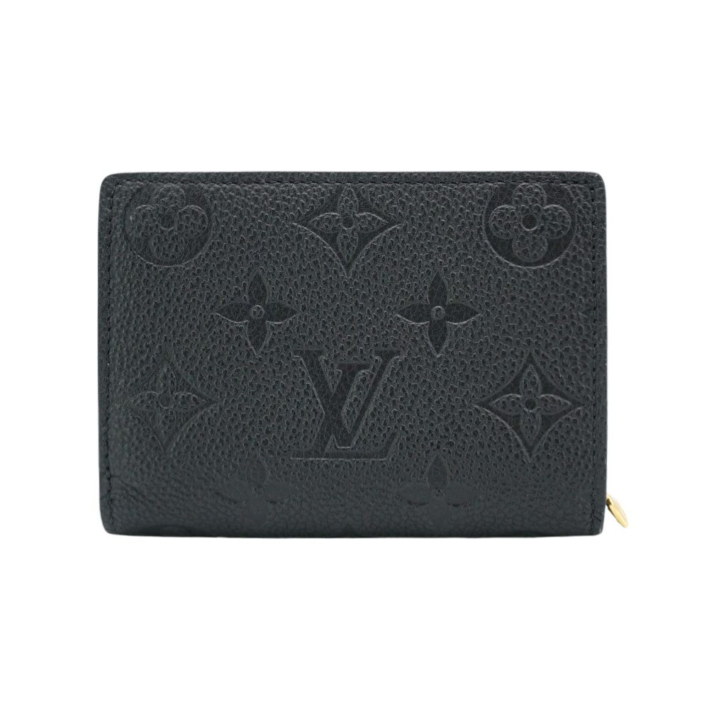 二手品 Louis Vuitton LV 路易威登 Clea 壓花牛皮拉鍊零錢短夾(M80151-黑)