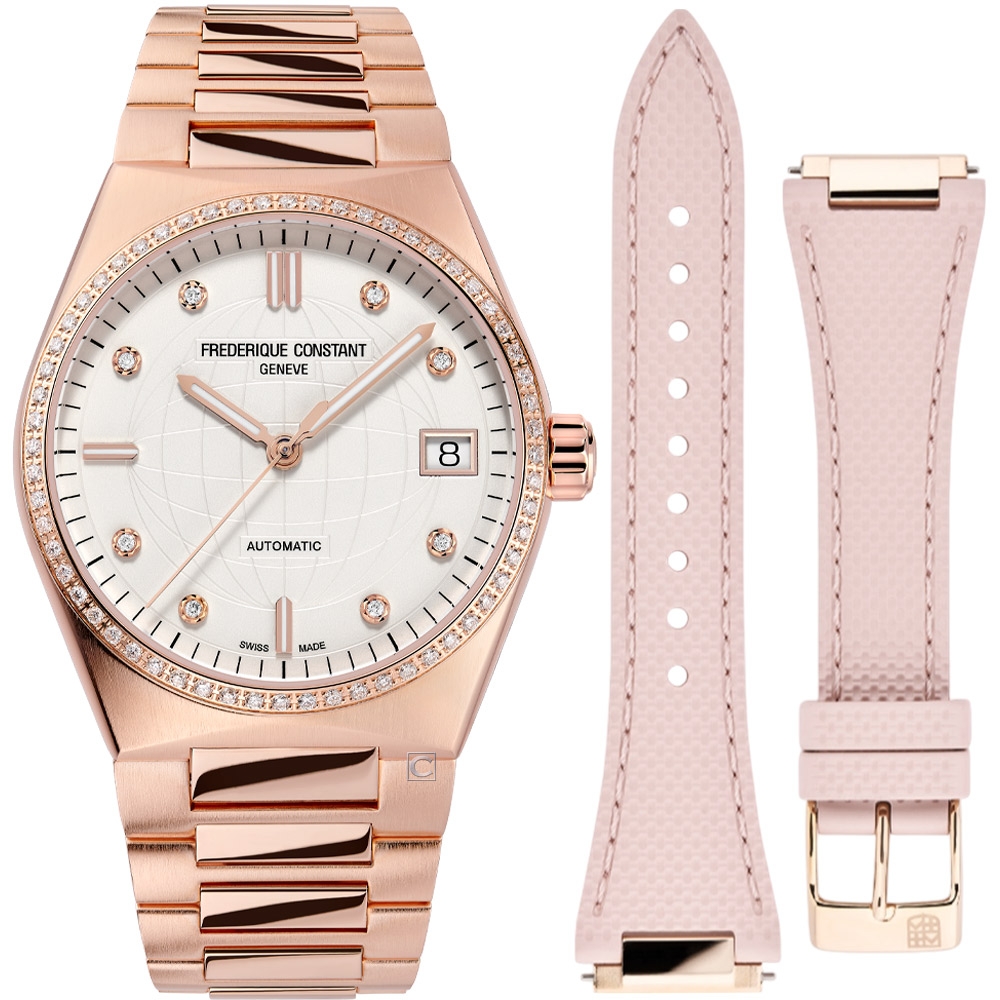 CONSTANT 康斯登 HIGHLIFE 鑽圈機械錶 34mm 玫瑰金色/FC-303VD2NHD4B