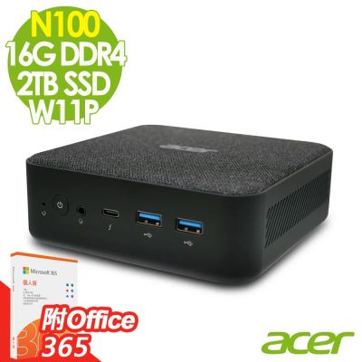 Acer 宏碁 Revo Box RB102 迷你電腦 (N100/16G/2TB SSD/W11P)+Office365