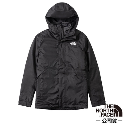 The North Face 男 3合1 防水透氣外套.風雨衣 黑