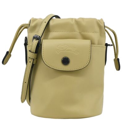 LONGCHAMP LE PLIAGE XTRA系列牛皮斜背水桶包(迷你/開心果綠)