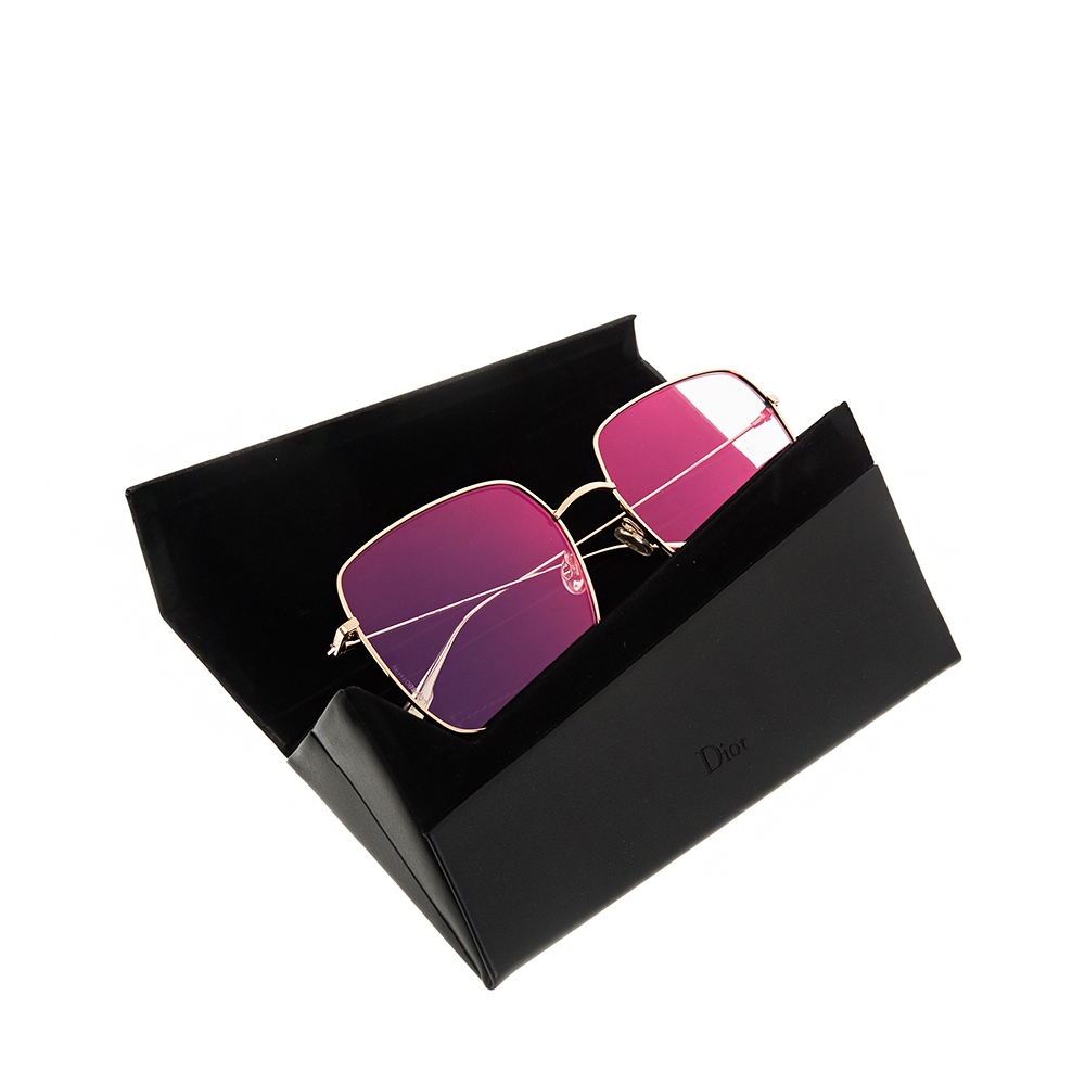 DIOR DIORSTELLAIRE1 金屬邊框粉紅透明鏡片太陽眼鏡