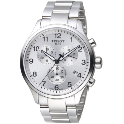 TISSOT 天梭 官方授權 Chrono XL韻馳系列經典計時腕錶 畢業禮物首選(T1166171103700)45mm