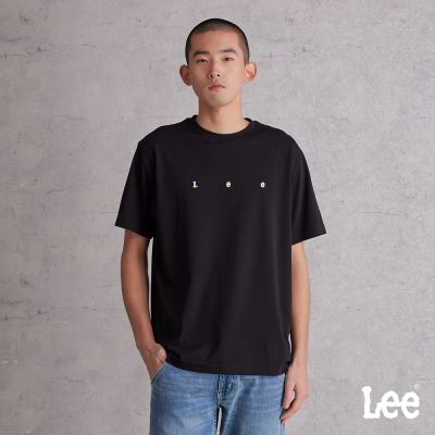 Lee 男款 舒適版型 小LOGO繡線短袖圓領TEE 黑色
