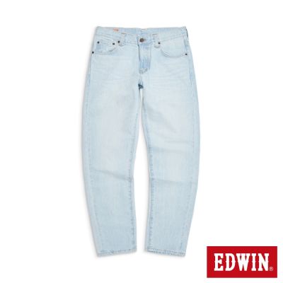 EDWIN 男女裝 F03 寬鬆丹寧錐形褲-漂淺藍