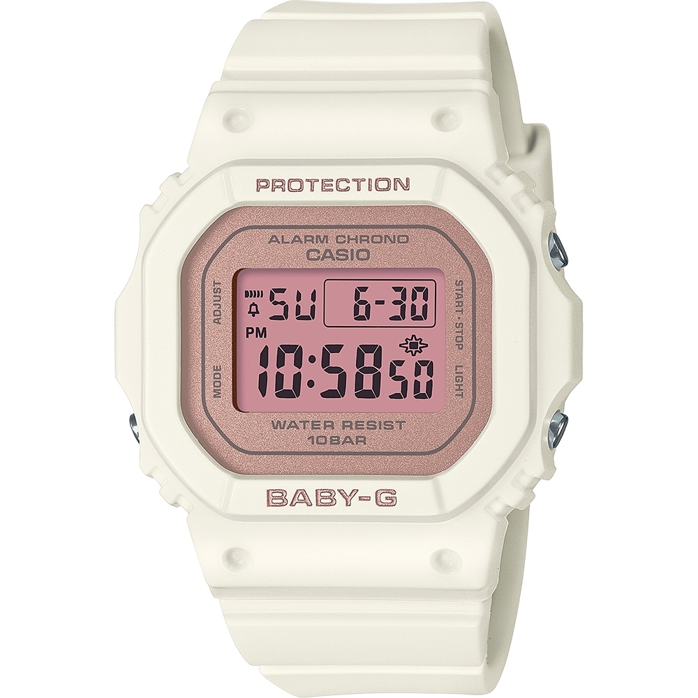 CASIO 卡西歐 BABY-G 輕巧纖薄 絢麗春日 櫻花粉 經典方型 BGD-565SC-4_37.9mm