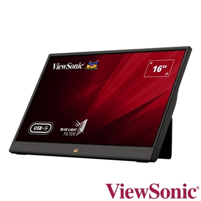 ViewSonic優派 ViewSonic VA1655-3 16型 IPS FHD 輕巧可攜式螢幕(USB-C/HDMI/抗藍光/零閃屏/內建喇叭)