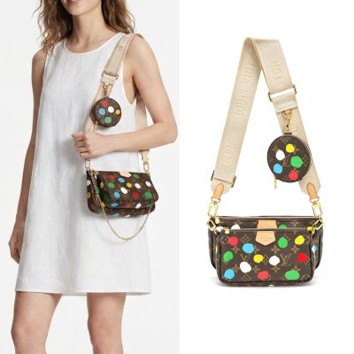 Louis Vuitton LV x YK Infinity Dots 圓點印花混合式斜背包(卡其)M46385
