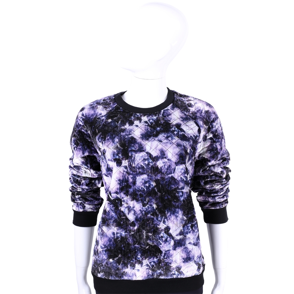 MaxMara副牌-SPORTMAX 印花長袖上衣-多款可選 (紫藍色渲染菱格車紋)