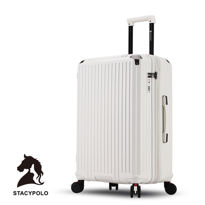 Bogazy Stacy POLO森之風旅 29吋杯架/側掛勾/煞車避震輪/海關鎖/可加大行李箱登機箱/聯名款(優雅白)
