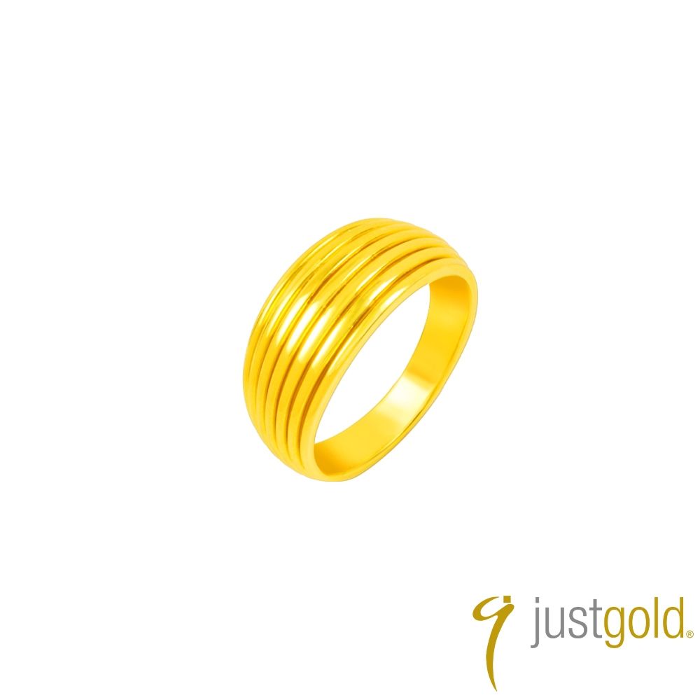 【Just Gold 鎮金店】真我時尚-線條 黃金戒指 (網路限定)