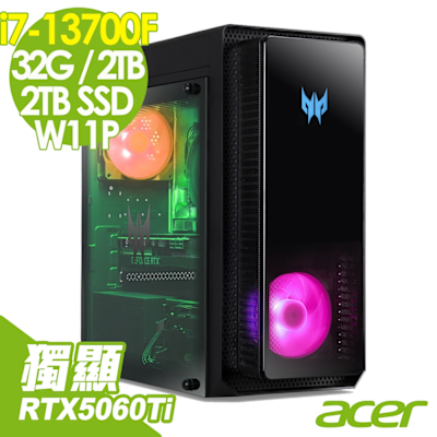 Acer 宏碁 Predator Orion PO3-650 電競電腦 (i7-13700F/32G/2TB+2TB SSD/RTX5060Ti-16G/W11P)
