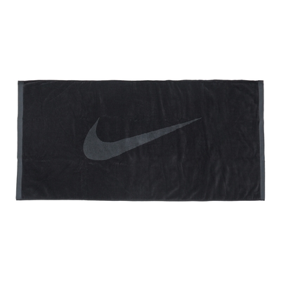 Nike 毛巾 Large Towel 黑 灰 純棉 勾勾 運動毛巾 方巾 吸濕 運動 健身 N101243404-6LG