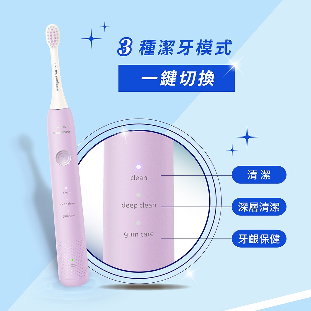 Philips 飛利浦】官方直營Sonicare輕柔舒敏音波震動牙刷-小彩刷紫